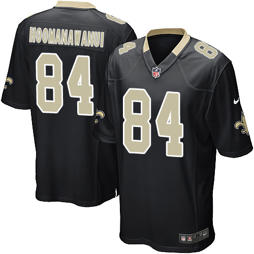 Men's Game Michael Hoomanawanui Nike Jersey Black Home - #84 NFL New Orleans Saints